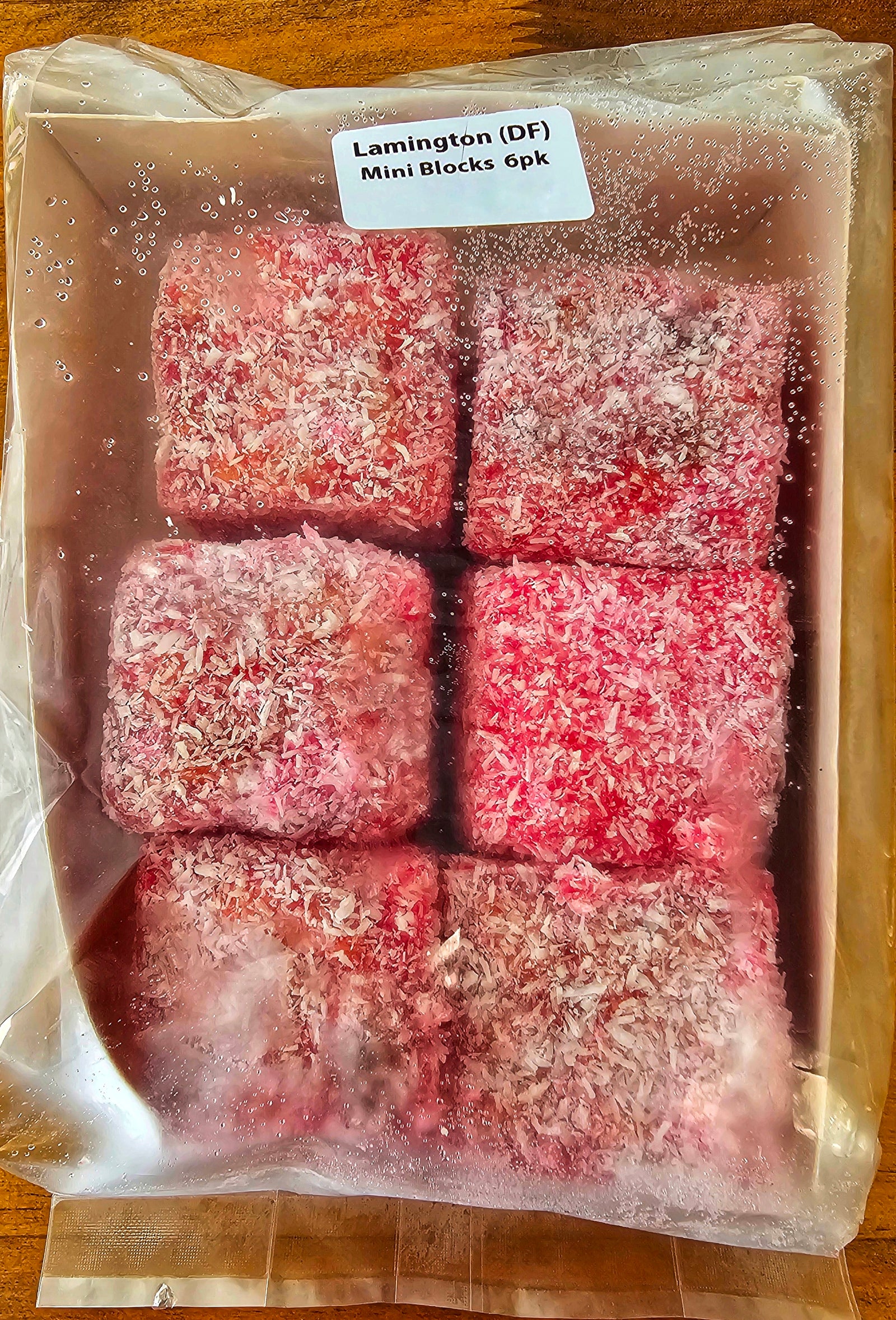 Mini Raspberry Lamington Blocks (Dairy Free)