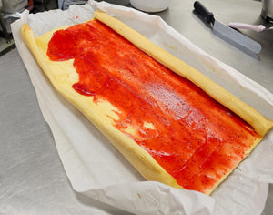 Raspberry Jam Swiss Rolls Frozen