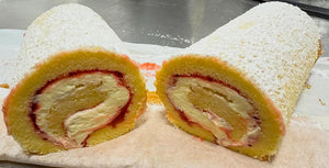 Raspberry Jam Swiss Rolls Frozen