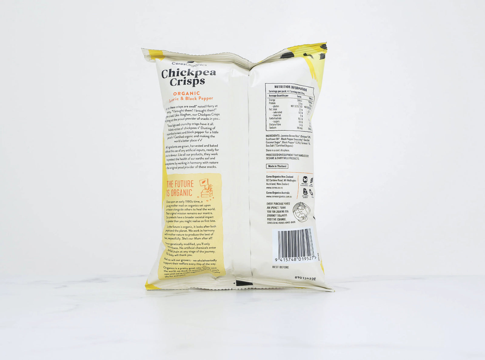Ceres Organics Turmeric & Black Pepper Chickpea Crisps 100gr