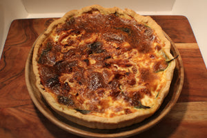 Smoked Chicken, Spinach and Cranberry Quiche Family Sized - Frozen