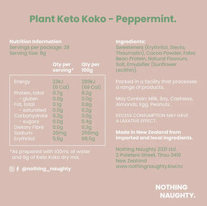 Nothing Naughty Plant Based Keto Koko Hot Choc Mix Peppermint 300gr