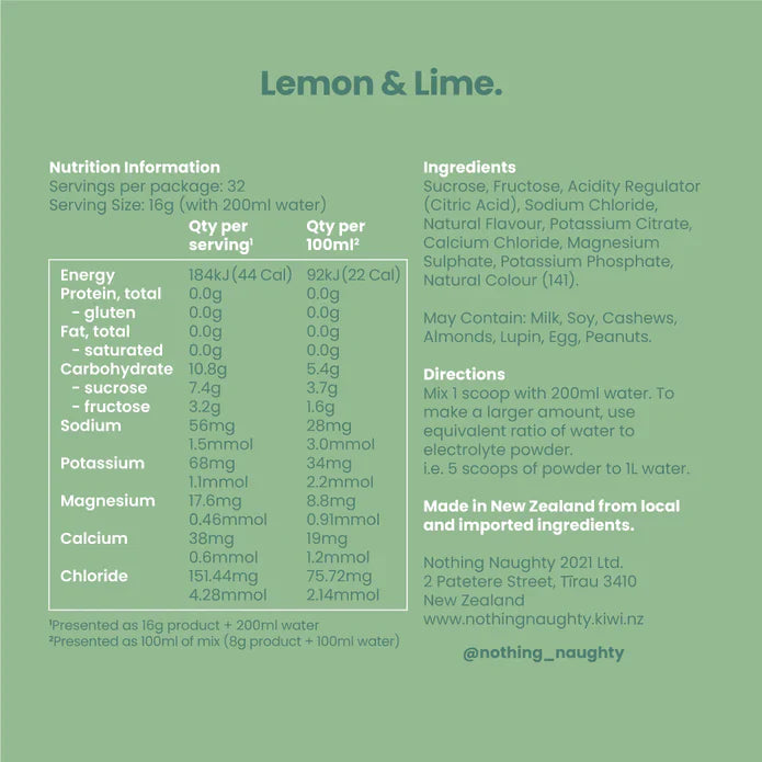 Nothing Naughty Electrolyte Hydration Powder - Lemon & Lime