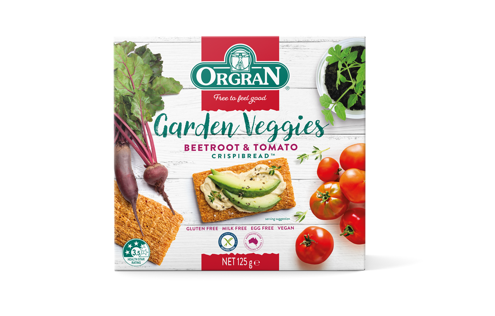 Orgran Quinoa Beetroot & Tomato Crispibread 125gr