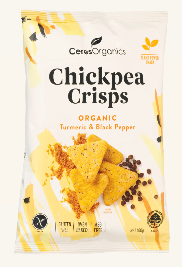Ceres Organics Turmeric & Black Pepper Chickpea Crisps 100gr