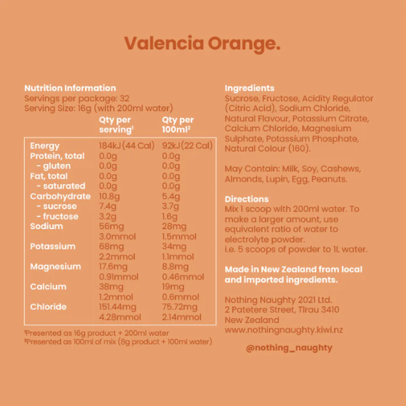 Nothing Naughty Electrolyte Hydration Powder Orange 515g