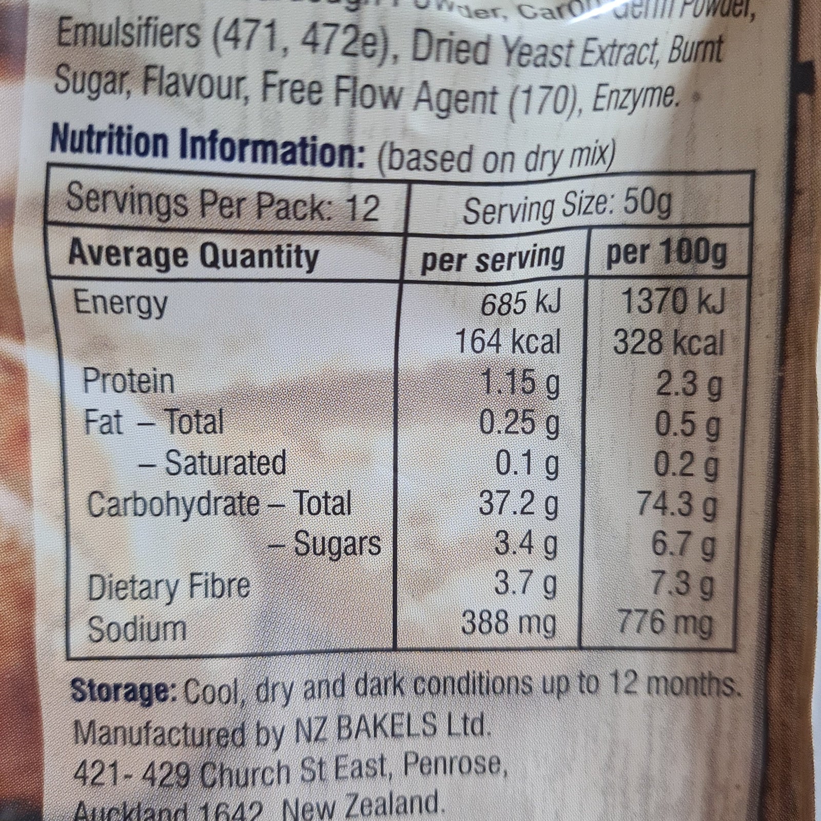 Bakels Gluten Free Artisan Bread Mix 600g