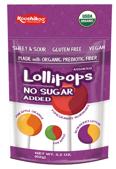 Koochikoo Organic No Sugar Lollipops 60g