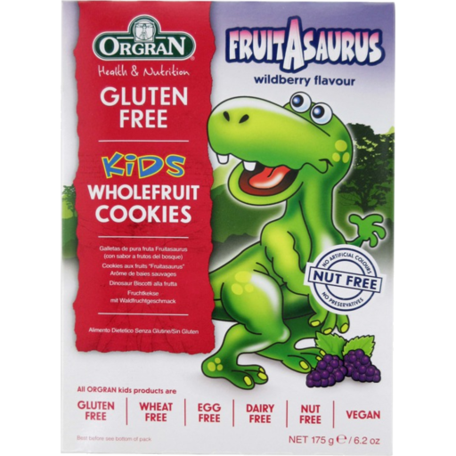 Orgran Kids Fruitasaurus Wildberry Cookies 175g